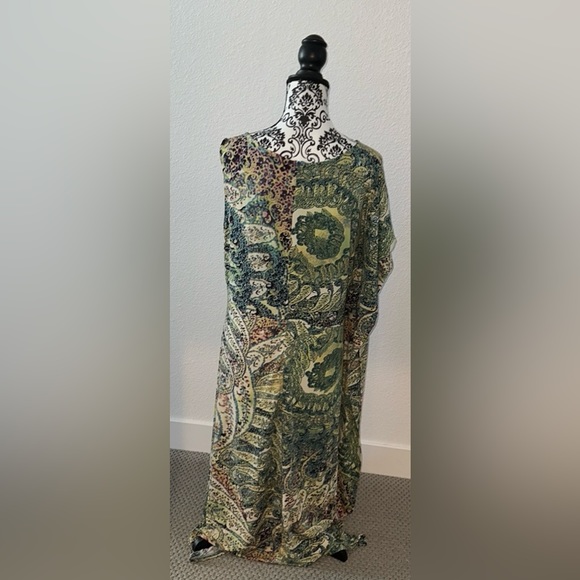 NV Nick Verreos for EVINE Live printed jersey knit "kaftan" maxi dress - Picture 2 of 8